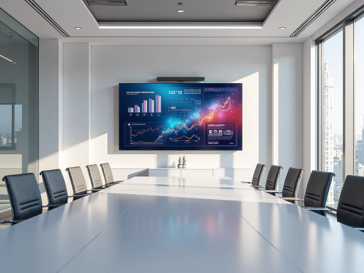 现代化安全培训中心内部，大屏幕显示安全教育内容，学员正在观看，明亮灯光环境