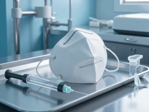 白色半面罩呼吸器，硅胶材质，配滤芯，白色背景